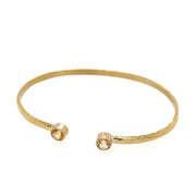 ELLEN HOFFMAN DESIGNS 18K GOLD HAND HAMMERED IMPERIAL TOPAZ BANGLE BRACELET