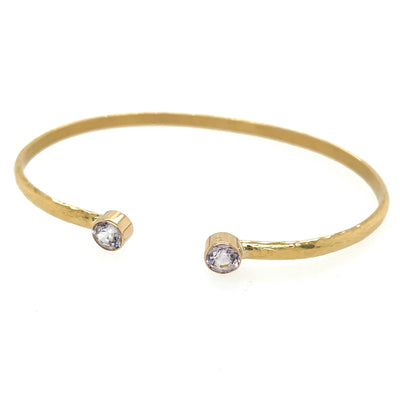ELLEN HOFFMAN DESIGNS 18K GOLD LILAC SPINEL BANGLE BRACELET