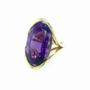 ELLEN HOFFMAN DESIGNS 14K GOLD AMETHYST MID-CENTURY MODERNIST RING