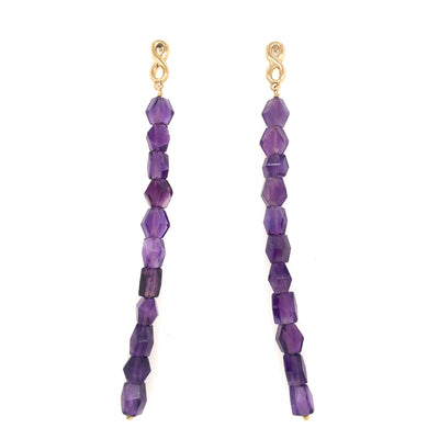 14K GOLD INFINITY AMETHYST POST EARRINGS