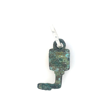 ELLEN HOFFMAN DESIGNS STERLING SILVER, ANCIENT ROMAN BRONZE STRONGBOX KEY, 1ST CENTURY AD, PENDANT