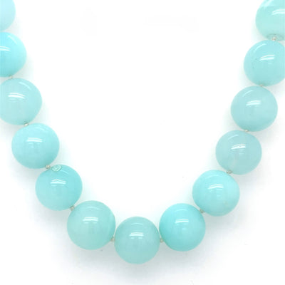 ELLEN HOFFMAN DESIGNS STERLING SILVER PAVE DIAMOND, PARUVIAN BLUE OPAL NECKLACE