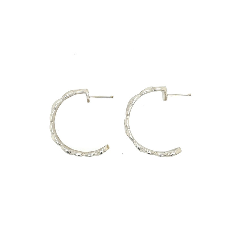 Sterling Silver Small Infinity Hoop Post Earrings