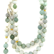 ELLEN HOFFMAN DESIGNS 18K GOLD AND STERLING SILVER JADE INFINITY WRAP NECKLACE WITH LARGE HERKIMER DIAMOND PENDANT